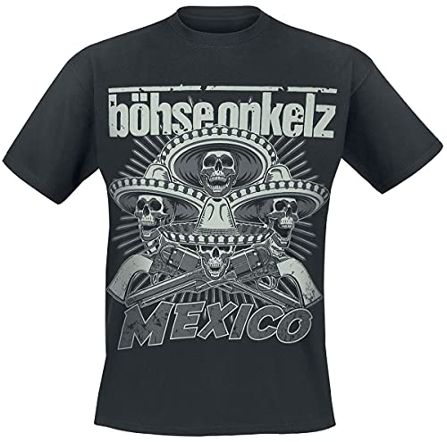 Böhse Onkelz Mexico 2014 Männer T-Shirt schwarz XL 100% Baumwolle Band-Merch, Bands, Totenköpfe