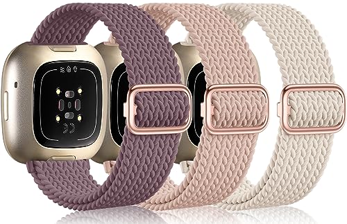 Epova Armbänder Kompatibel mit Fitbit Versa 3/ Versa 4 Armband Damen Herren, Weich Elastisch Nylon Ersatzband für Sense/Sense 2 Armband