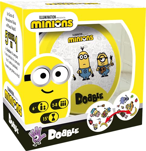 Asmodee - Dobble: Minions, Kartenspiel für die ganze Familie, italienische Ausgabe, 8252, 6-99 Jahre