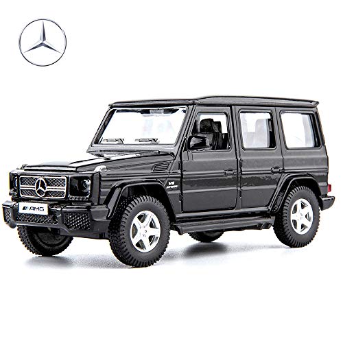 RMZ City 1/36 Skala Mercedes Benz G63 Casting Car Modell, Zink Legierung G Wagon Spielzeugauto für Kinder, Pull Back Fahrzeuge Spielzeugauto für Kleinkinder Kinder Jungen Mädchen Geschenk (Schwarz)