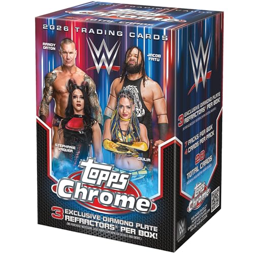 2026 Topps Chrome WWE, werksseitig versiegelt, Vorteilsbox