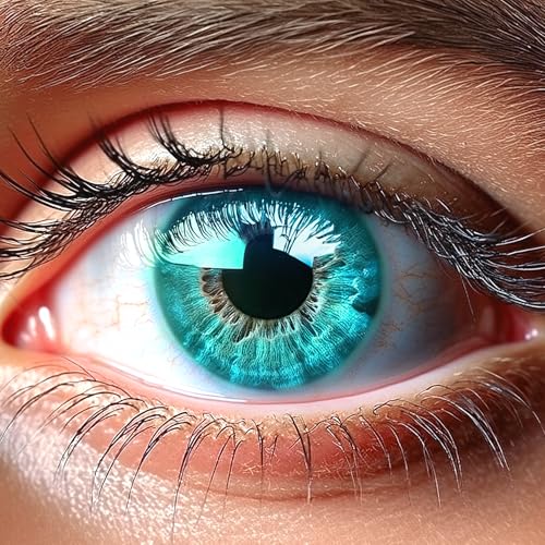 GLAMLENS Kontaktlinsen farbig ohne Stärke farbige Monatslinsen weiche Linsen soft Hydrogel 2 Stück Farblinsen + Linsenbehälter 0.0 Dioptrien natürliche Farben Serie Amalfi Marine (türkis)