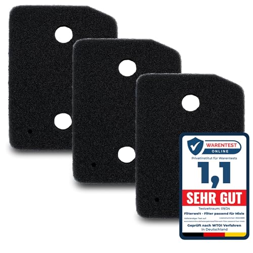 3er Set Filter passend für Miele T1 9164761 Trockner Wärmepumpentrockner Fein-Grob | 207 x 157 x 30mm | Schwammfilter Filtermatte Kondenstrockner Fusselfilter Schaumstoff Schaumfilter Sponge