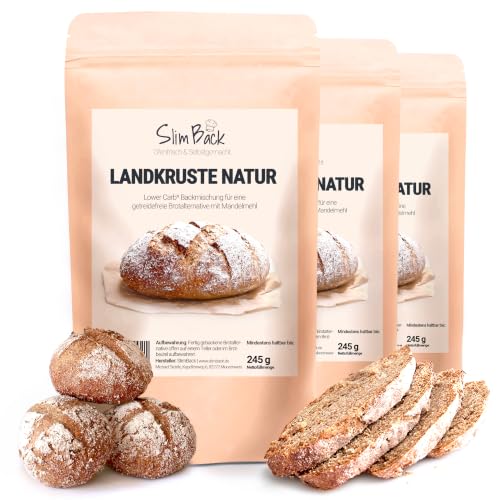 SlimBack Lower Carb Brot-Backmischung, Keto, vegan & glutenfrei, 3er Pack
