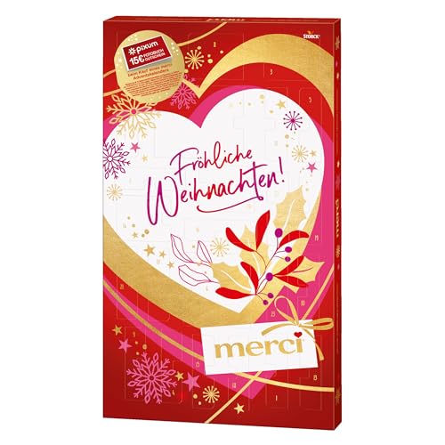 merci Adventskalender 2025 (1 x 263g) – 27 erlesene merci Schokoladen-Spezialitäten – Schoko-Kalender zu Weihnachten mit liebevollen Sprüchen