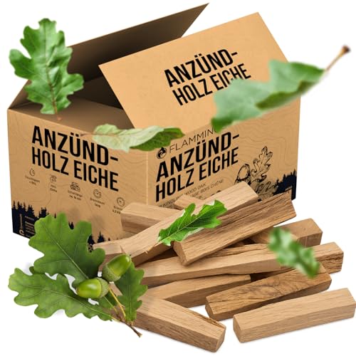 30kg Anzündholz Anfeuerholz Anmachholz Brennholz Kaminholz Ofenholz Smoker Grill BBQ Trocken Ofenfertig Eiche 16cm