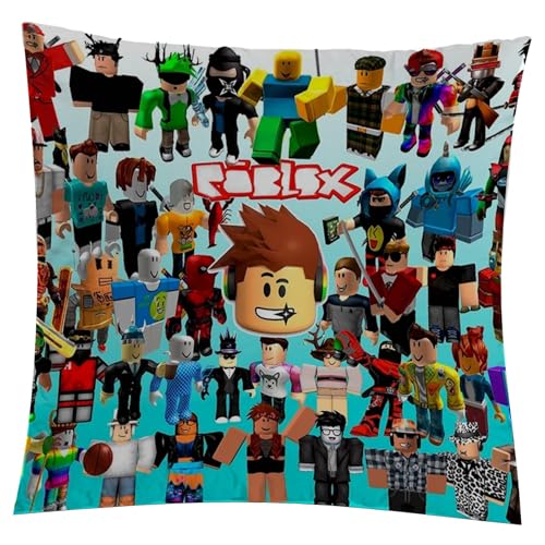 Clokelai Roblx Kissenbezug, Roblx Kissenbezug 45x45 Cartoon Cute Pattern Dekorative Pillow Case, Super Soft rblox Cushion Cover, Home Soft & Comfortable