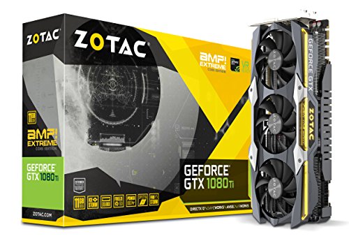 ZOTAC GeForce GTX 1080 Ti 11GB AMP! Extreme Core Grafikkarte (NVIDIA GTX 1080 Ti, 11GB GDDR5X, 352bit, Base-Takt 1607 MHz, Boost-Takt 1721 MHz, 11,2 GHz)