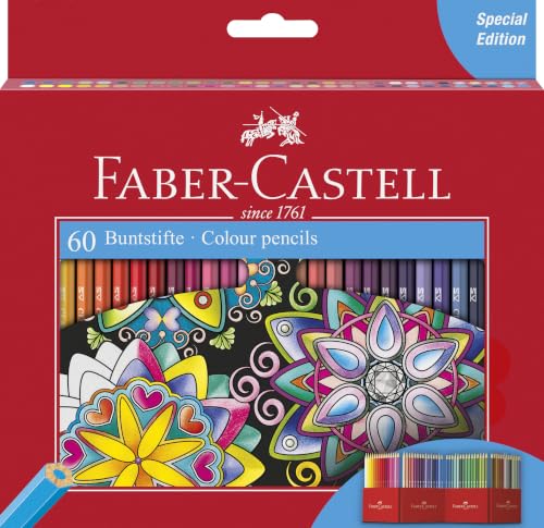 Faber-Castell - Buntstifte Set Castle, 60 hexagonale Malstifte