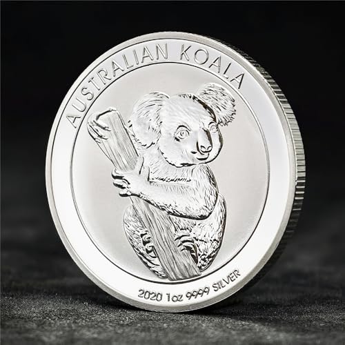REZAJDUIE Erinnerungsmünzen australische Koala 2020 1 Oz Silbermünze Elizabeth II Australien Souvenir Münzen Sammlung Geschenke