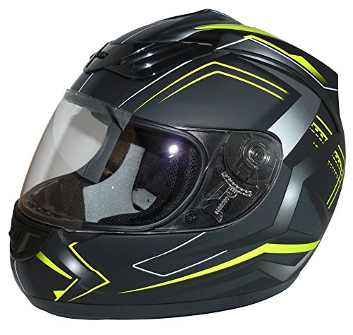 Protectwear Motorradhelm H510 Arrow schwarz matt/neon gelb - L
