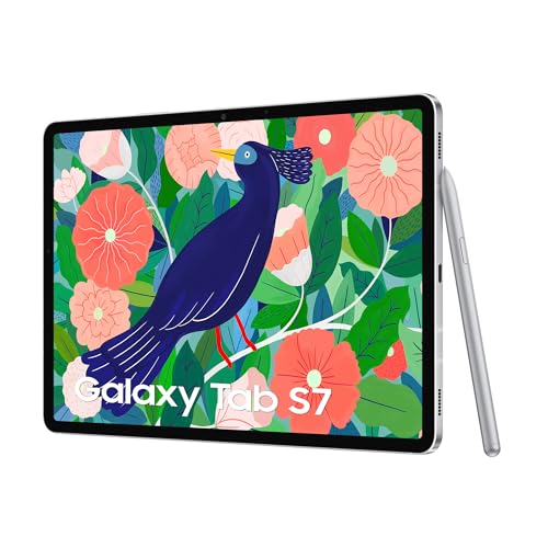 Samsung Galaxy Tab S7, Android Tablet mit Stift, WiFi, 3 Kameras, großer 8.000 mAh Akku, 11,0 Zoll LTPS Display, 128 GB/6 GB RAM, Tablet in Silber