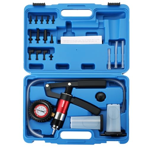 ATPEAM Unterdruckpumpe Vakuumpumpe Set, 21-teiliges Bremsenentlüftungs-Set, Entlüftungswerkzeug