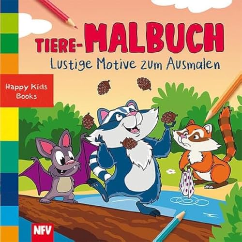 Tiere-Malbuch – Lustige Motive zum Ausmalen: Happy Kids Books