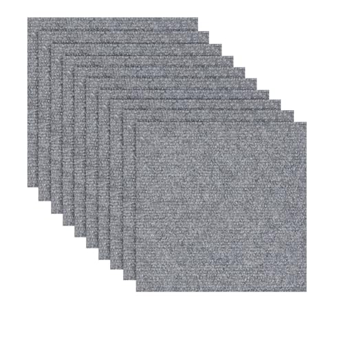 FOGARI Selbstklebende Teppichfliesen,10 Stück Teppichfliesen 30x30cm selbstliegend,Teppichboden, Teppich Fliesen,strapazierfähiger Teppich Bodenbelag mit hochwertigem Schlingenflor für Haus & Büro