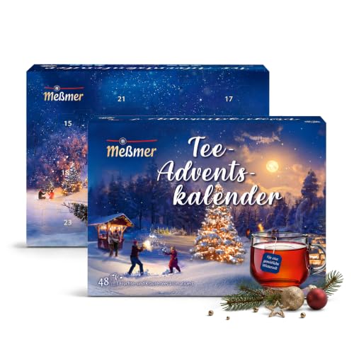 Meßmer Tee-Adventskalender 2026-24 Türchen mit 48 Teebeuteln | Aromatisierte Früchte- und Kräutertees als Adventskalender, Geschenk für Teeliebhaber – 2 Beutel je Türchen