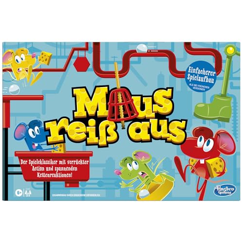Maus reiß aus, Familienspiel für 2 bis 4 Spieler, klassischer Mulitplayer Brettspiel mit einfachem Spielaufbau für Kinder ab 6 Jahren, brettspiel für die Familie