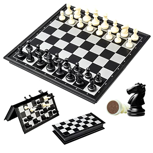 EACHHAHA Schachspiel Magnetischem Reise Spiel Hochwertig Einklappbar Schachbrett Schach für Kinder (25 * 25cm)