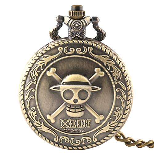 CokinkiDs nime taschenuhr, One Piece Skull Taschenuhr Quarz Kette, Geschenk für Herren