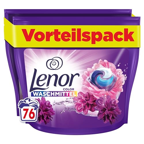 Lenor Waschmittel Pods, 76 Waschladungen, Blütentraum, Colorwaschmittel, Langanhaltende Frische & Geruchsentfernung Bei Kaltwäsche