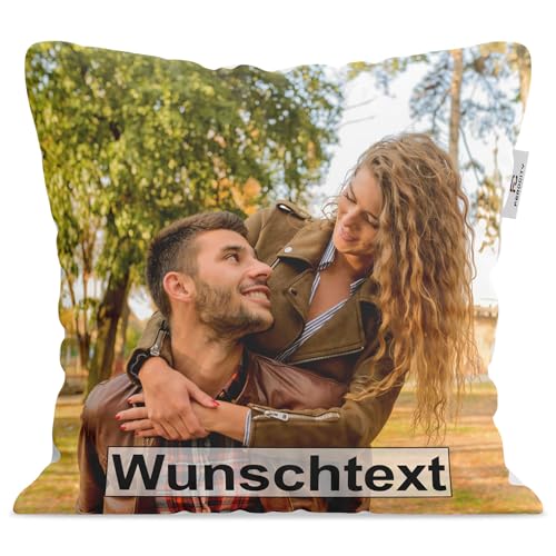 Ferocity Fotokissen 45 x 45 cm, aus Microfaser mit Füllung aus Silikonkügelchen, Fullprint-Druck mit personalisiertem Bild oder Foto, Kissenbezug mit Reißverschluss, waschbar in Einer Waschmaschine