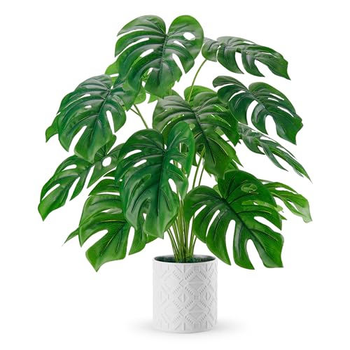Der Rose Kunstpflanze Monstera 70 cm im Boho Topf für Wohnzimmer Büro Deko