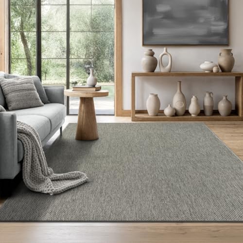 the carpet Mistra - Moderner In- und Outdoor Teppich, perfekt für das Wohnzimmer, Schlafzimmer oder die Terrasse, Wetterfest, langlebig und pflegeleicht, Anthrazit, 120 x 170 cm