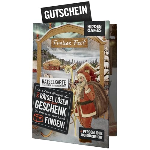 Hidden Games - Rätselkarte - Weihnachten - Deutsch - individualisierbare Karte, Grußkarte, Glückwunschkarte, Geschenkkarte, Gutscheinkarte