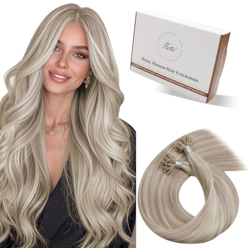 Hetto Extensions Bondings, Mittelblond & Platinblond Highlights, 35cm