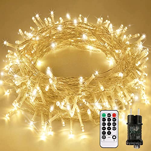 Led Lichterkette Strom 15M 100 LED mit Fernbedienung Timer Merkfunktion Lichterkette IP65 Wasserdicht für Innen und Außen,Niederspannung, Lichterkette für Party Weihnachten Garten Zimmer