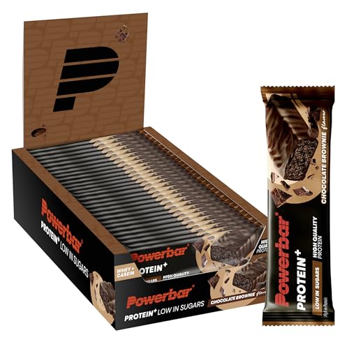 Powerbar - Protein Plus - Low Sugar - Chocolate-Brownie - 30x35g - Riegel mit nur 107 Kcal - Fitnessriegel mit Ballaststoffen