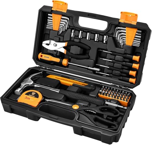 Werkzeugkoffer Werkzeugkasten Werkzeug Koffer Werkzeugset Werkzeugbox:DEKO Werkzeugkiste Bestückt 62-tlg. Universal Komplett mit Werkzeuge Handwerkzeug - für Herren zum Haushalt Werkstatt DIY