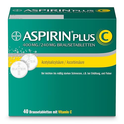 Aspirin Plus C | Erkältungsmittel mit Vitamin C | schnell gegen Kopf-, Hals- und Gliederschmerzen | Nr. 1 Erkältungsmarke | 1x 40 Brausetabletten