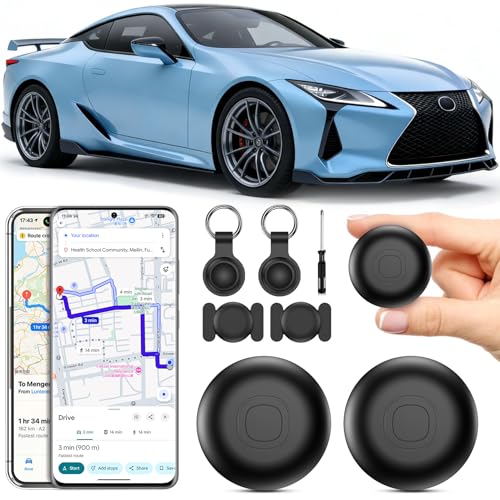 Air Tracker Android, 2er GPS-Tracker für Android & iOS Gemini AI | GPS Tracker Auto Globale Abdeckung Verstecktes Ortungsgerät Keine monatliche Gebühr oder Abonnement für Autos, Fahrräder