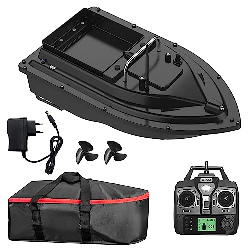 Ailgely GPS Futterboot Fischerei Köderboot, RC Fischköderboot Futterboot mit Fernbedienung 500m Fernbereich, Großer Köderbehälter mit 2kg Ladekapazität, für Angelbegeisterte, Schwarz 1, 10000mah