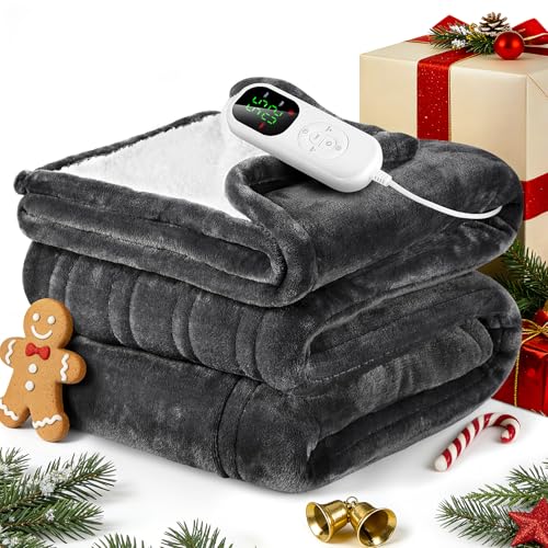 VIWAVE Heizdecke mit Abschaltautomatik Wärmedecke,kuscheldecke mit 6 Heizstufen & 6 Stunden Timer & Digitalregler,Elektrische Decke Überhitzungsschutz,Geschenke für Frauen Weihnachten,130x180cm