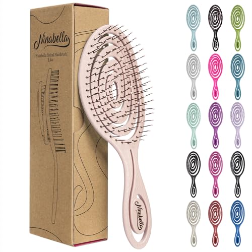 Ninabella Haarbürste ohne Ziepen - Bürste für Damen und Herren - Detangler Bürste auch für Locken & Lange Haare - Entwirrbürste Haarbürsten - Rosé Gold