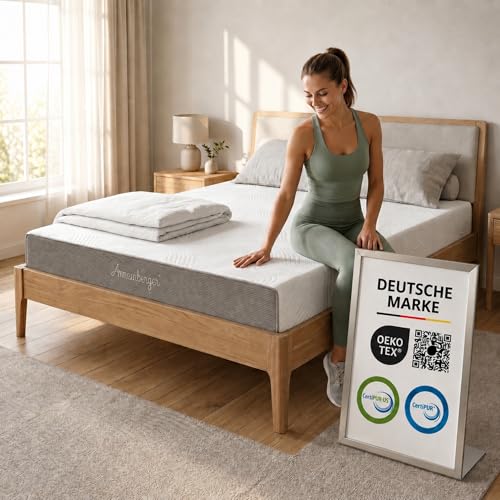 Arensberger Matratze LINA 140x200cm Höhe 11cm | NANOCELL® Gel-Schaum | Mittelfest H3 | Premium-Bezug 240g/m² | 60°C waschbar | Kaltschaum-Matratze 140x200 | Note 1,1 | Öko-Tex Zertifiziert