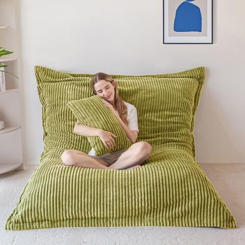 MAXYOYO Sitzsack XL, aus Cordstoff Abnehmbar, Riesen Bean Bag mit Flauschiger Schaumstoff Füllung, Großes Bodenkissen für Erwachsene & Kinder