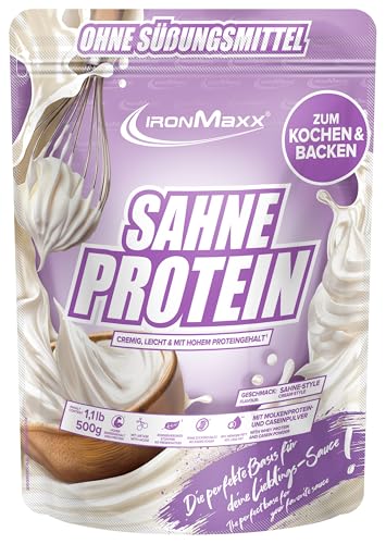 IronMaxx Sahne Protein – 500g Beutel | Proteinreiche Koch- & Backzutat mit Molkenprotein | Ohne Zuckerzusatz & fettärmer als Sahne | Ideal zum Verfeinern von warmen Gerichten