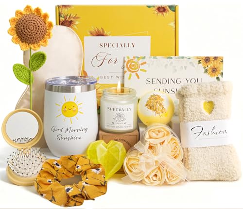 Geschenke für Frauen, 12-teiliges Geburtstagsgeschenk für Frauen, Geschenkset frauen, Weihnachtsgeschenke, Wellness-Geschenke, Entspannungsgeschenke für Sie, Mama, Oma,Freundin, Schwester(Sonnenblume)