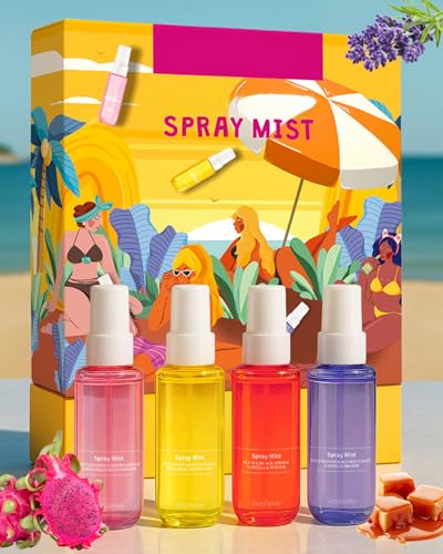 Bodyspray Set für Damen - 4×40ml Lang Anhaltender Duft Frauen Body Spray, Elegante & Frische Düfte, Feine Zerstäubung, Haar- und Body Mist für Alltag, Reisen & Besondere Anlässe
