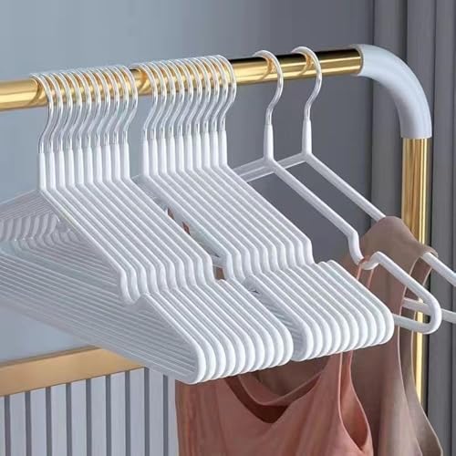 Kleiderbügel Metall (40 cm) – 30 Stück Platzsparende Kleiderbügel für Erwachsene,0,4cm Dick, Belastbar mit Schwerer Kleidung,Bügel mit rutschfest Nut für Mäntel, Hosen