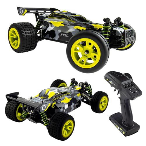 Overmax X-Pace RC Stadium Truck 1:18 für Jugendliche ab 14 Jahren, 30 km/h 4WD, 100 m Reichweite, 2× Akku 850 mAh / 30 Min, Metallantrieb, unabhängige Federung, LED-Lichter