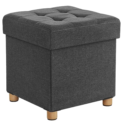 SONGMICS Sitzhocker mit Stauraum, klappbare Sitzbank, 38 x 38 cm