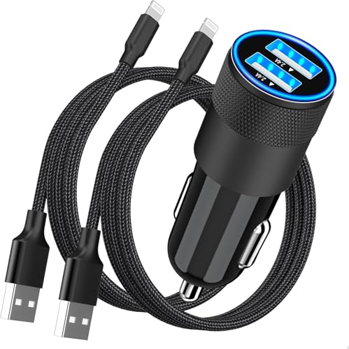 Apple MFi Zertifiziert iPhone Auto Ladegerät, 4.8A USB Zigarettenanzünder