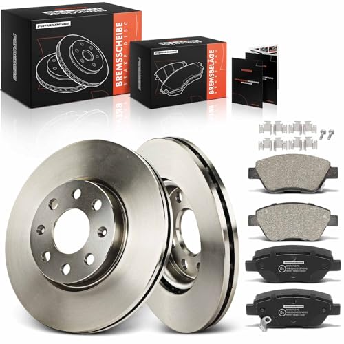 Frankberg Bremsensatz inkl. 2x Bremsscheiben + 4x Bremsbeläge Vorne Kompatibel mit Corsa D S07 Adam M13 Corsa D Kasten/Schrägheck S07 Replace# 95521571