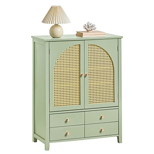 SoBuy Schuhschrank Küchenschrank Sideboard Wohnzimmer mit Gitteroptik-Türen Schrank Buffet Aufbewahrungsschrank Kommode BHT ca.: 70x90x34cm Grün FSB72-GR