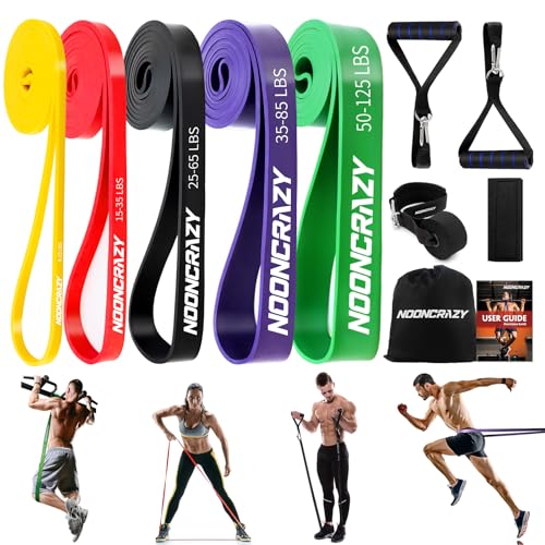 Resistance Bands, 5 Verschiedene Ebenen Widerstandsbänder mit Türanker und Handgriffen, Fitnessbänder für Kraftraining, Training, Yoga für Männer und Frauen