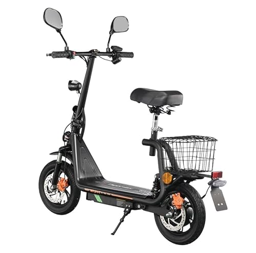 Klappbarer Elektroroller Für Erwachsene, E Roller Mit Straßenzulassung, Geschwindigkeitsbegrenzungen Können Aufgehoben Werden, Display, Rückspiegel, 12 Zoll Breiter Reifen, Stoßdämpfendes Design